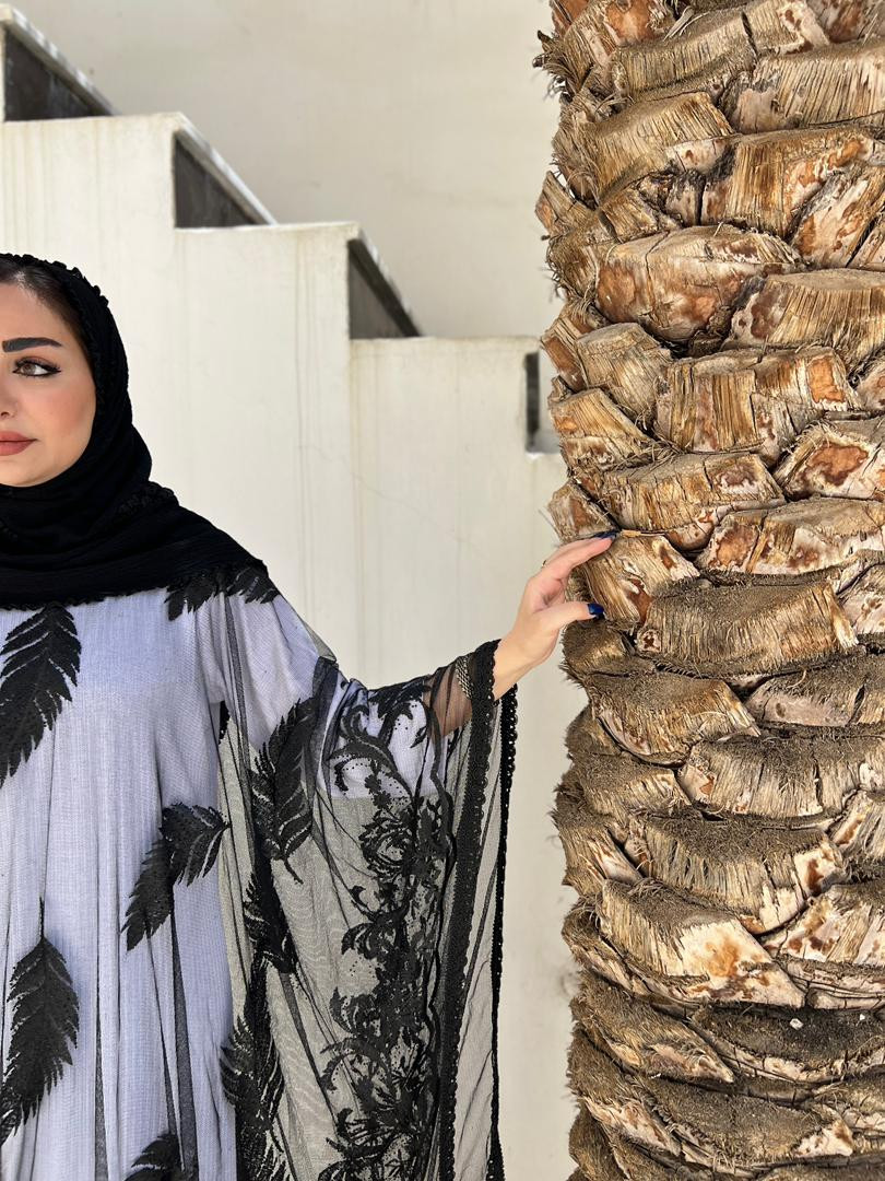 ثوب پارچه تور ابریشم دوزی شده